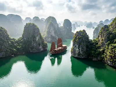 Ha Long Bay limestone karsts, Vietnam