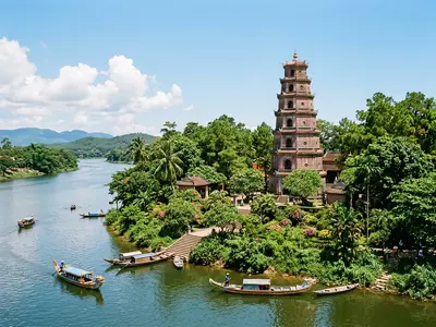 Thien Mu Pagoda on the Perfume River in Hue