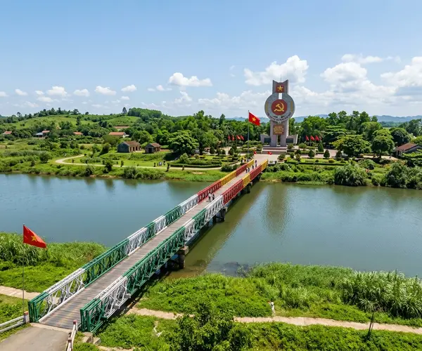 Hien Luong Bridge over the Ben Hai River at the Vietnamese DMZ