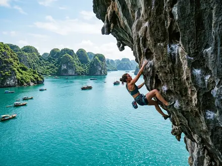 Deep Water Solo Climbing