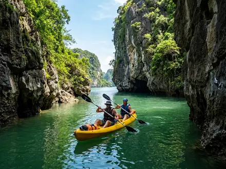 Kayaking Through Luon Cave