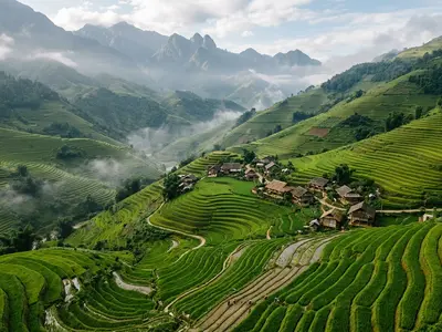Sapa rice terraces, Vietnam
